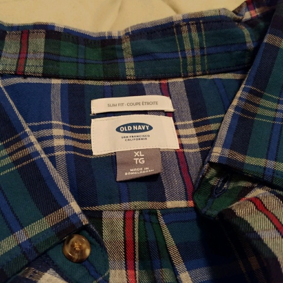 Size XL NWT Old Navy men's plaid button down shirt - Picture 6 of 6